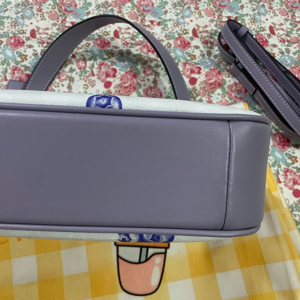 Coach White Crossbody Bag with Blue Blueberry Print - Picture 5 of 10